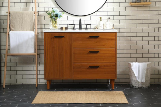 Elegant Furniture & Lighting - Baldwin 42 inch bathroom vanity in Teak - VF47042MTK veiw 2