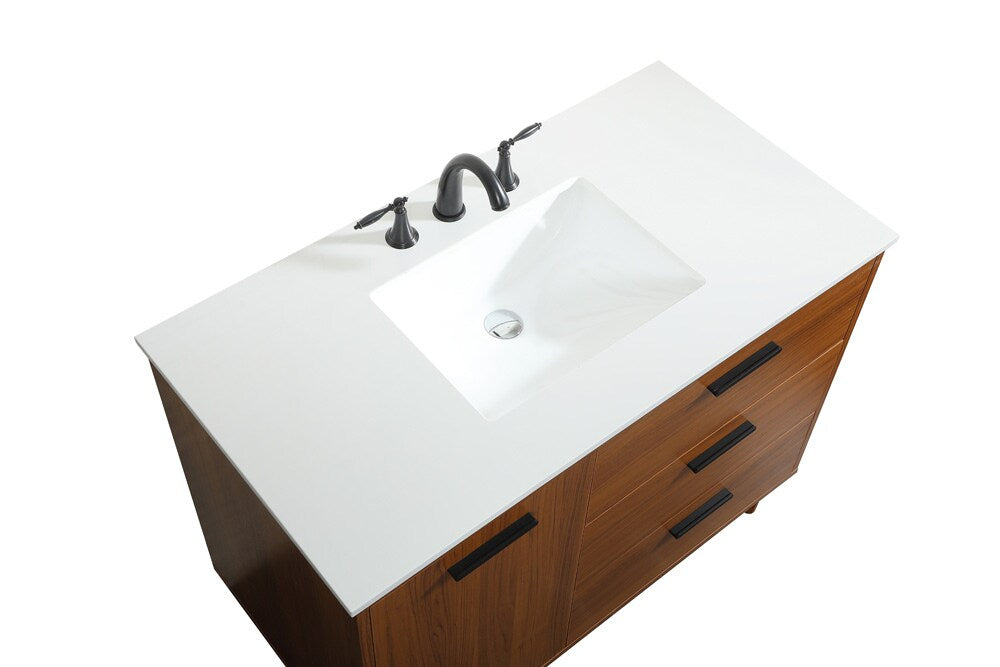 Elegant Furniture & Lighting - Baldwin 42 inch bathroom vanity in Teak - VF47042MTK veiw 3