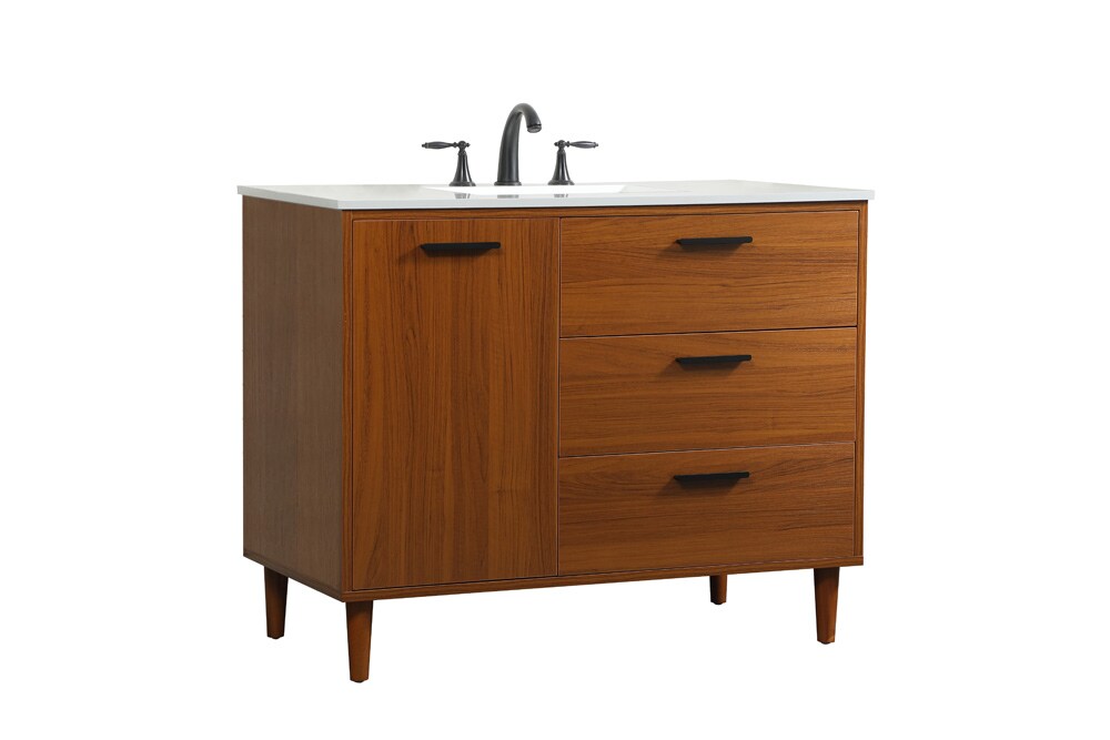 Elegant Furniture & Lighting - Baldwin 42 inch bathroom vanity in Teak - VF47042MTK veiw 14