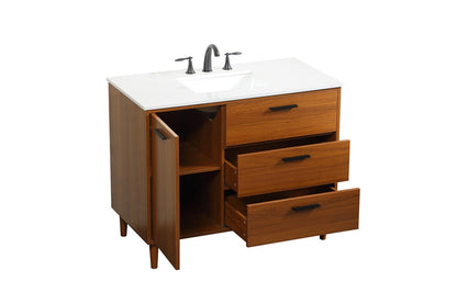 Elegant Furniture & Lighting - Baldwin 42 inch bathroom vanity in Teak - VF47042MTK veiw 16