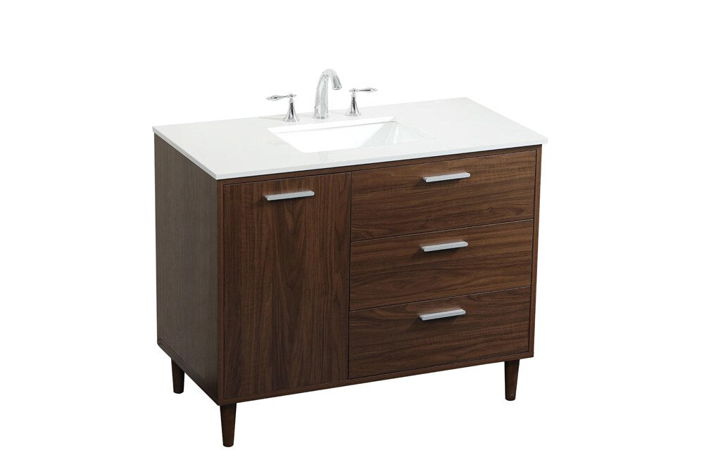 Elegant Furniture & Lighting - Baldwin 42 inch bathroom vanity in Walnut - VF47042MWT veiw 1