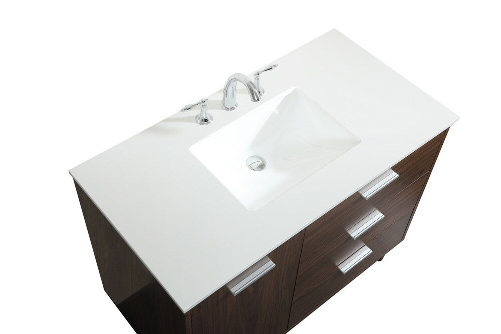 Elegant Furniture & Lighting - Baldwin 42 inch bathroom vanity in Walnut - VF47042MWT veiw 3