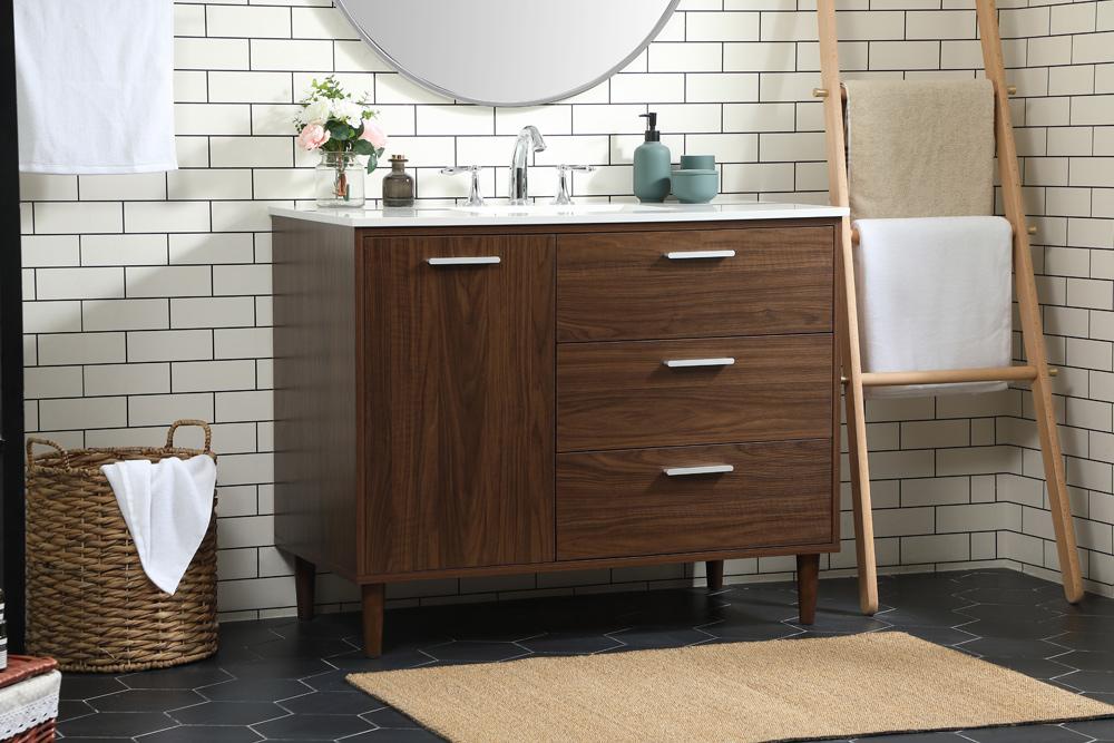 Elegant Furniture & Lighting - Baldwin 42 inch bathroom vanity in Walnut - VF47042MWT veiw 9
