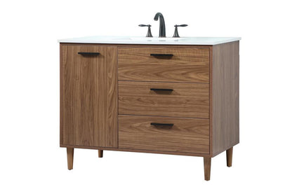 Elegant Furniture & Lighting - Baldwin 42 inch Single bathroom vanity in walnut brown - VF47042WB veiw 1