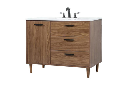 Elegant Furniture & Lighting - Baldwin 42 inch Single bathroom vanity in walnut brown - VF47042WB veiw 8