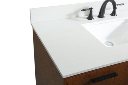 Elegant Furniture & Lighting - Baldwin 42 inch bathroom vanity in Teak with backsplash - VF47042MTK-BS veiw 4