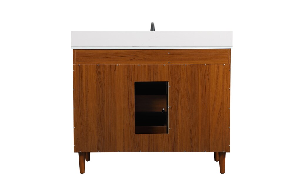 Elegant Furniture & Lighting - Baldwin 42 inch bathroom vanity in Teak with backsplash - VF47042MTK-BS veiw 8