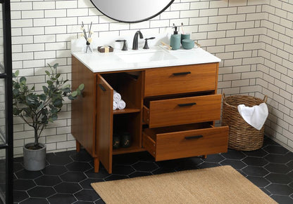 Elegant Furniture & Lighting - Baldwin 42 inch bathroom vanity in Teak with backsplash - VF47042MTK-BS veiw 10