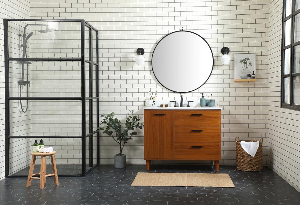 Elegant Furniture & Lighting - Baldwin 42 inch bathroom vanity in Teak with backsplash - VF47042MTK-BS veiw 11