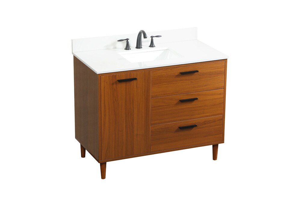 Elegant Furniture & Lighting - Baldwin 42 inch bathroom vanity in Teak with backsplash - VF47042MTK-BS veiw 15