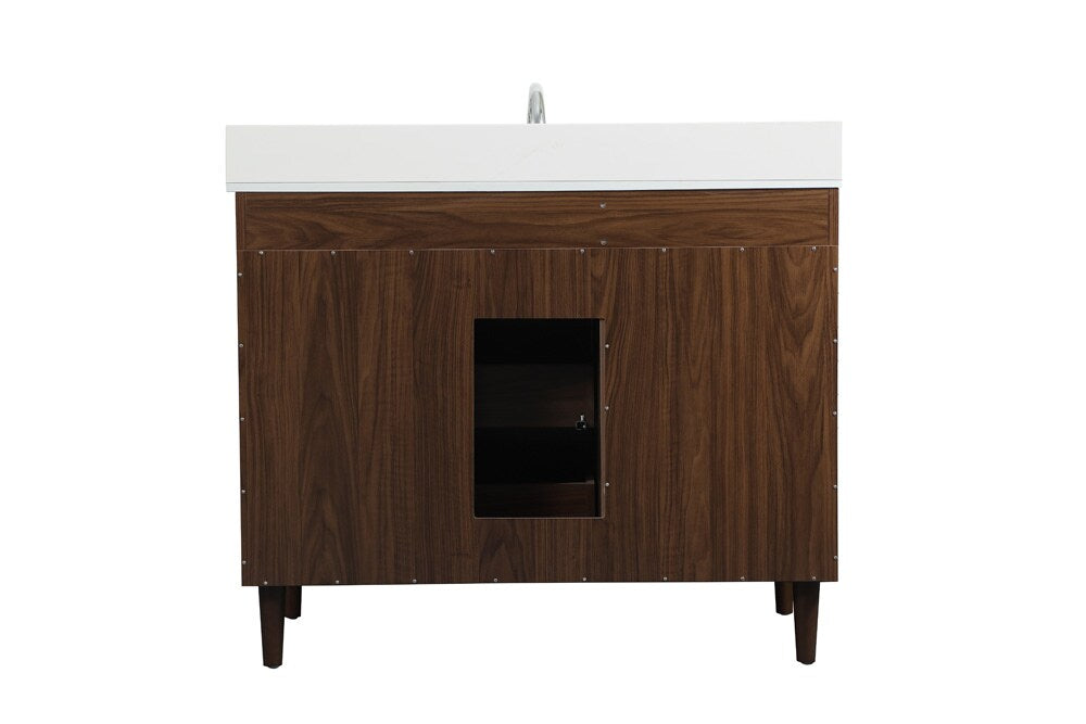 Elegant Furniture & Lighting - Baldwin 42 inch bathroom vanity in Walnut with backsplash - VF47042MWT-BS veiw 8