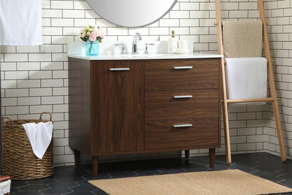 Elegant Furniture & Lighting - Baldwin 42 inch bathroom vanity in Walnut with backsplash - VF47042MWT-BS veiw 9