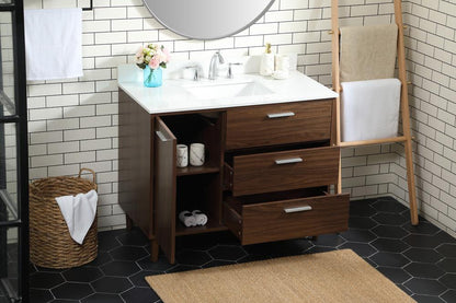 Elegant Furniture & Lighting - Baldwin 42 inch bathroom vanity in Walnut with backsplash - VF47042MWT-BS veiw 10