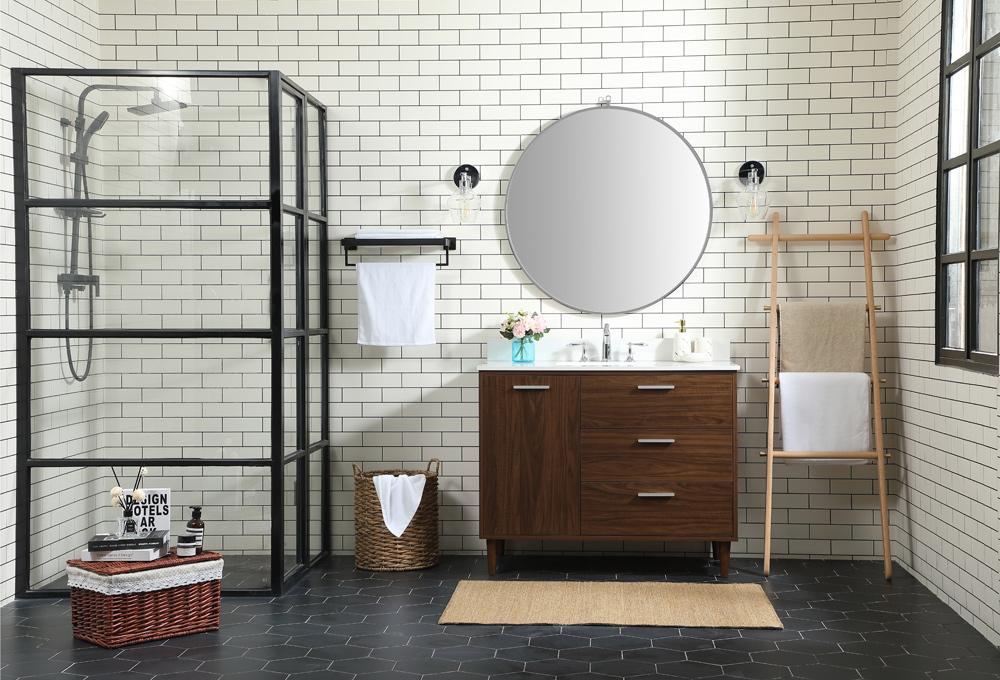 Elegant Furniture & Lighting - Baldwin 42 inch bathroom vanity in Walnut with backsplash - VF47042MWT-BS veiw 11