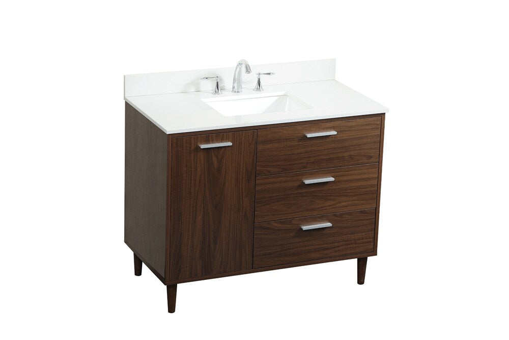 Elegant Furniture & Lighting - Baldwin 42 inch bathroom vanity in Walnut with backsplash - VF47042MWT-BS veiw 15