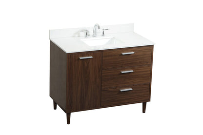Elegant Furniture & Lighting - Baldwin 42 inch bathroom vanity in Walnut with backsplash - VF47042MWT-BS veiw 15