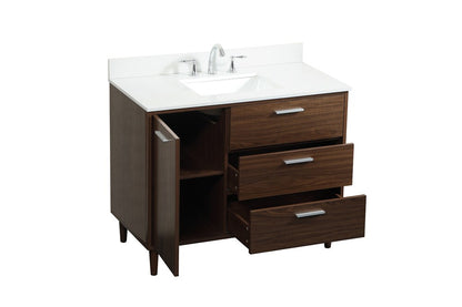 Elegant Furniture & Lighting - Baldwin 42 inch bathroom vanity in Walnut with backsplash - VF47042MWT-BS veiw 16