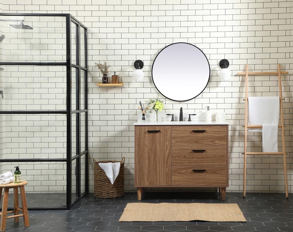 Elegant Furniture & Lighting - Baldwin 42 inch Single bathroom vanity in walnut brown with backsplash - VF47042WB-BS veiw 5