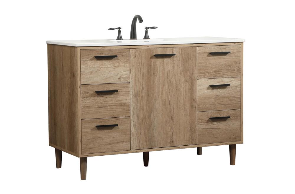 Elegant Furniture & Lighting - Baldwin 48 inch Single bathroom vanity in natural oak - VF47048NT veiw 1