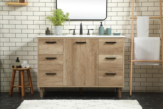 Elegant Furniture & Lighting - Baldwin 48 inch Single bathroom vanity in natural oak - VF47048NT veiw 2