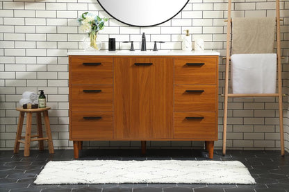 Elegant Furniture & Lighting - Baldwin 48 inch bathroom vanity in Teak - VF47048MTK veiw 2