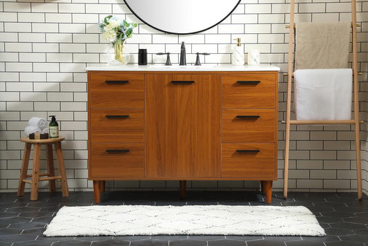 Elegant Furniture & Lighting - Baldwin 48 inch bathroom vanity in Teak - VF47048MTK veiw 2