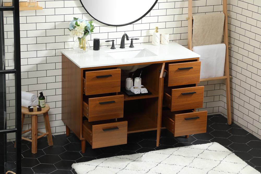 Elegant Furniture & Lighting - Baldwin 48 inch bathroom vanity in Teak - VF47048MTK veiw 10