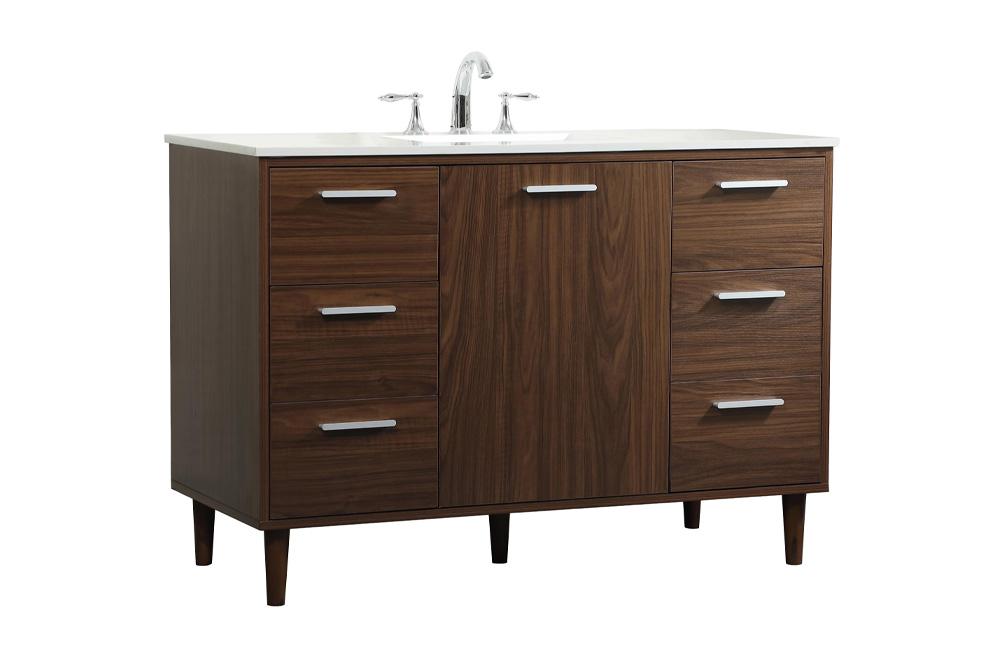 Elegant Furniture & Lighting - Baldwin 48 inch bathroom vanity in Walnut - VF47048MWT veiw 1