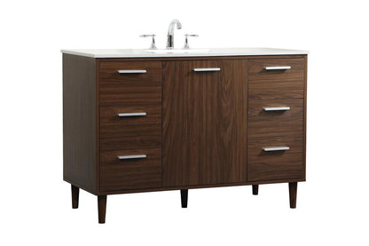 Elegant Furniture & Lighting - Baldwin 48 inch bathroom vanity in Walnut - VF47048MWT veiw 1