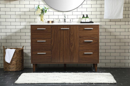 Elegant Furniture & Lighting - Baldwin 48 inch bathroom vanity in Walnut - VF47048MWT veiw 2