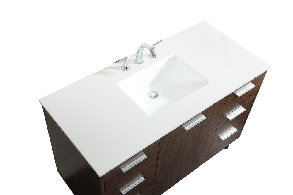 Elegant Furniture & Lighting - Baldwin 48 inch bathroom vanity in Walnut - VF47048MWT veiw 3