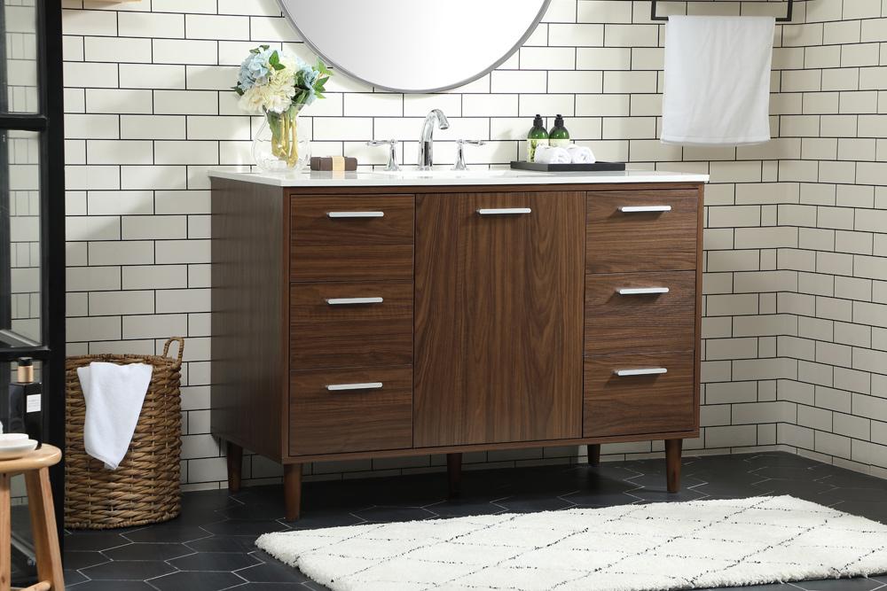 Elegant Furniture & Lighting - Baldwin 48 inch bathroom vanity in Walnut - VF47048MWT veiw 9
