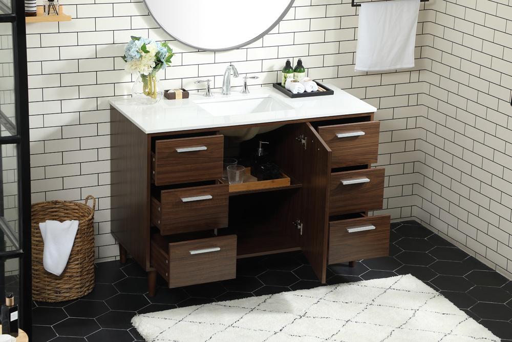 Elegant Furniture & Lighting - Baldwin 48 inch bathroom vanity in Walnut - VF47048MWT veiw 10