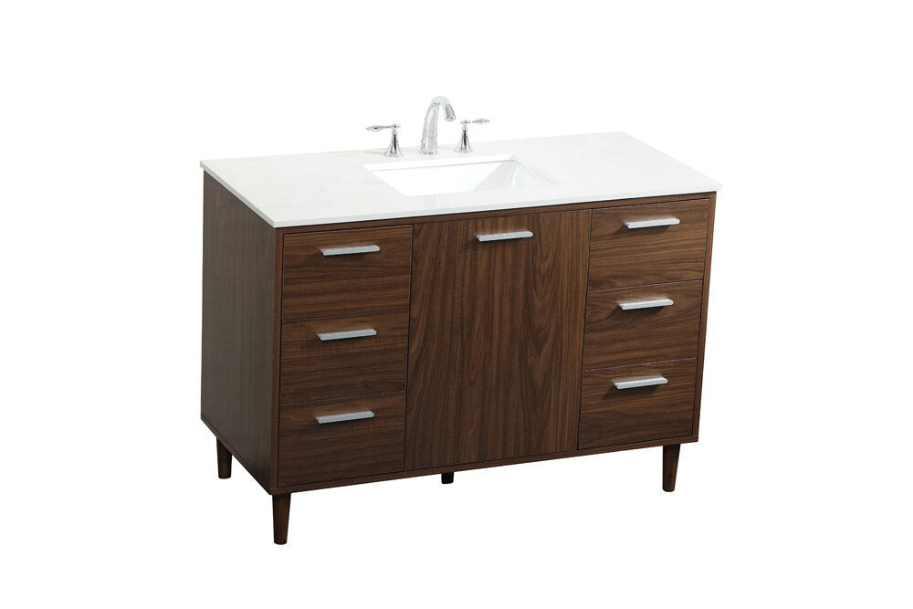 Elegant Furniture & Lighting - Baldwin 48 inch bathroom vanity in Walnut - VF47048MWT veiw 15