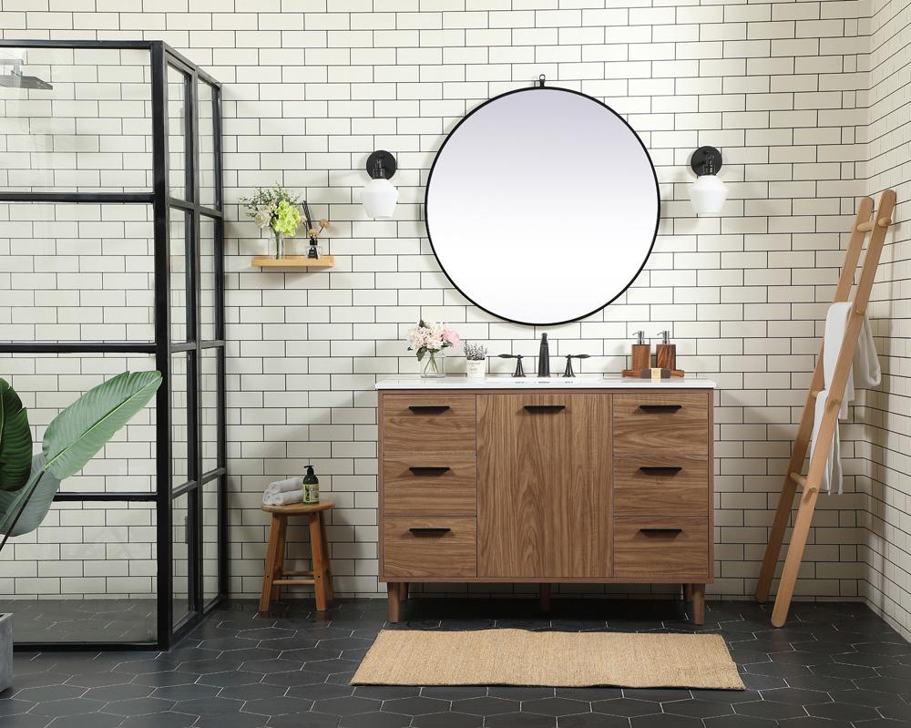 Elegant Furniture & Lighting - Baldwin 48 inch Single bathroom vanity in walnut brown - VF47048WB veiw 5
