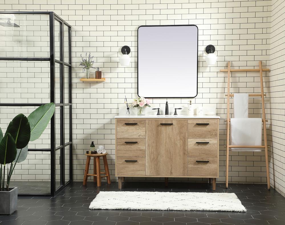 Elegant Furniture & Lighting - Baldwin 48 inch Single bathroom vanity in natural oak with backsplash - VF47048NT-BS veiw 5