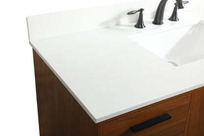 Elegant Furniture & Lighting - Baldwin 48 inch bathroom vanity in Teak with backsplash - VF47048MTK-BS veiw 4