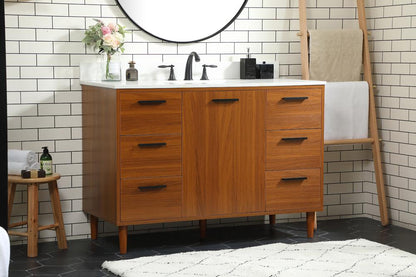 Elegant Furniture & Lighting - Baldwin 48 inch bathroom vanity in Teak with backsplash - VF47048MTK-BS veiw 9