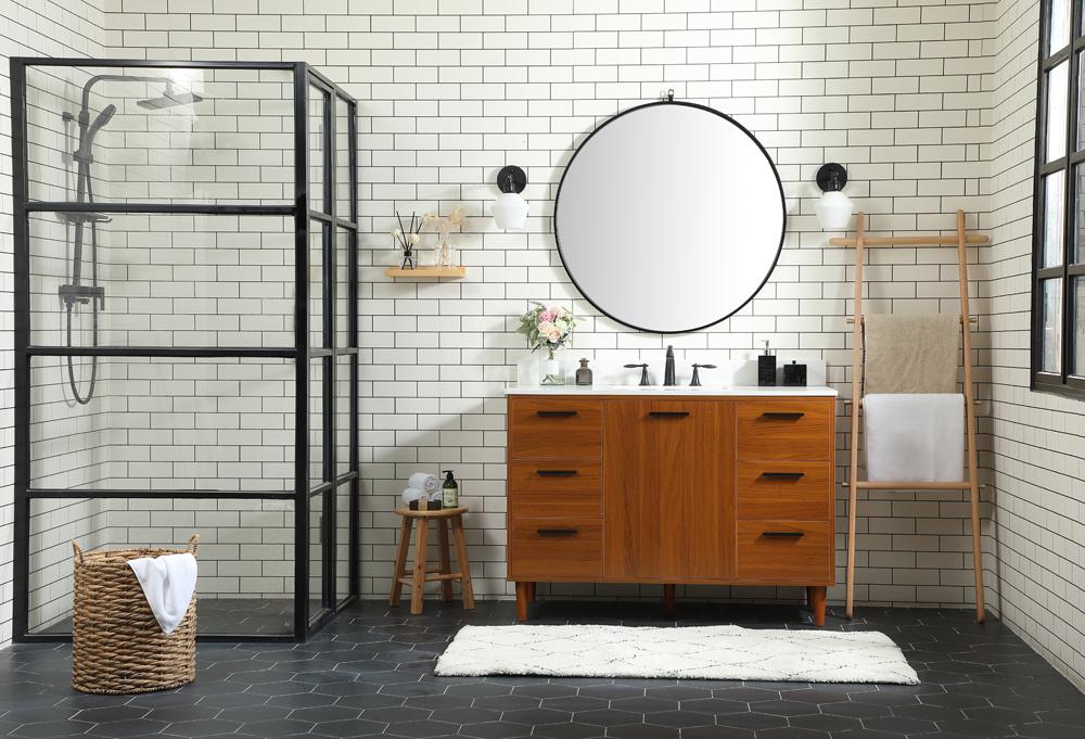 Elegant Furniture & Lighting - Baldwin 48 inch bathroom vanity in Teak with backsplash - VF47048MTK-BS veiw 11