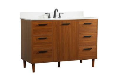 Elegant Furniture & Lighting - Baldwin 48 inch bathroom vanity in Teak with backsplash - VF47048MTK-BS veiw 14