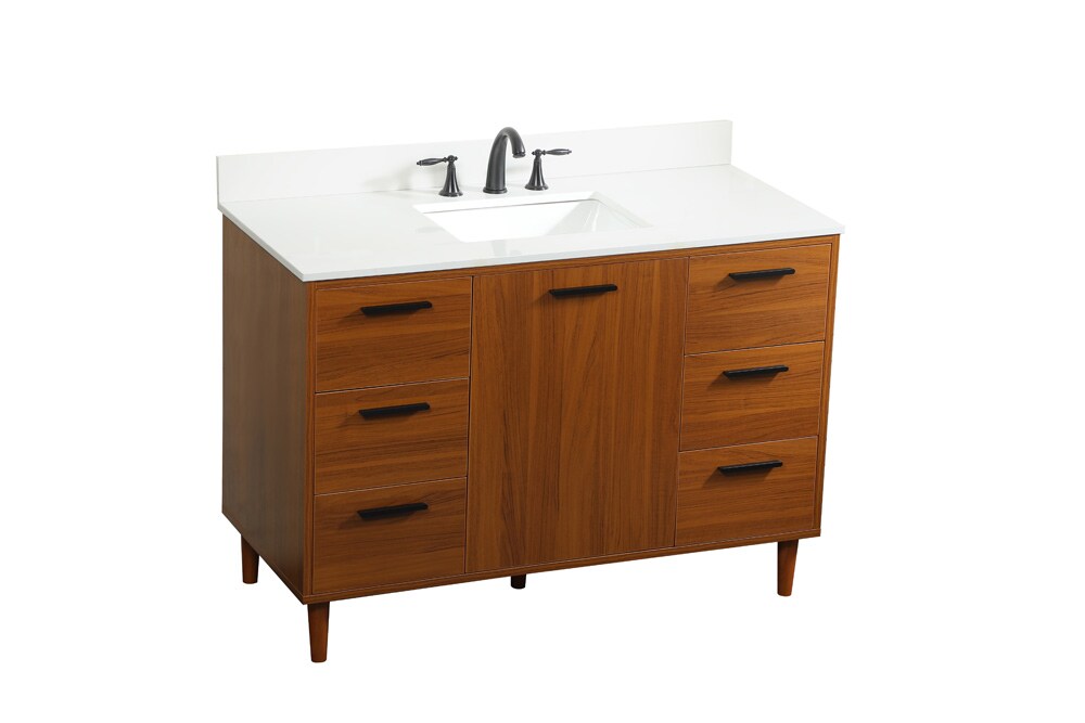 Elegant Furniture & Lighting - Baldwin 48 inch bathroom vanity in Teak with backsplash - VF47048MTK-BS veiw 15