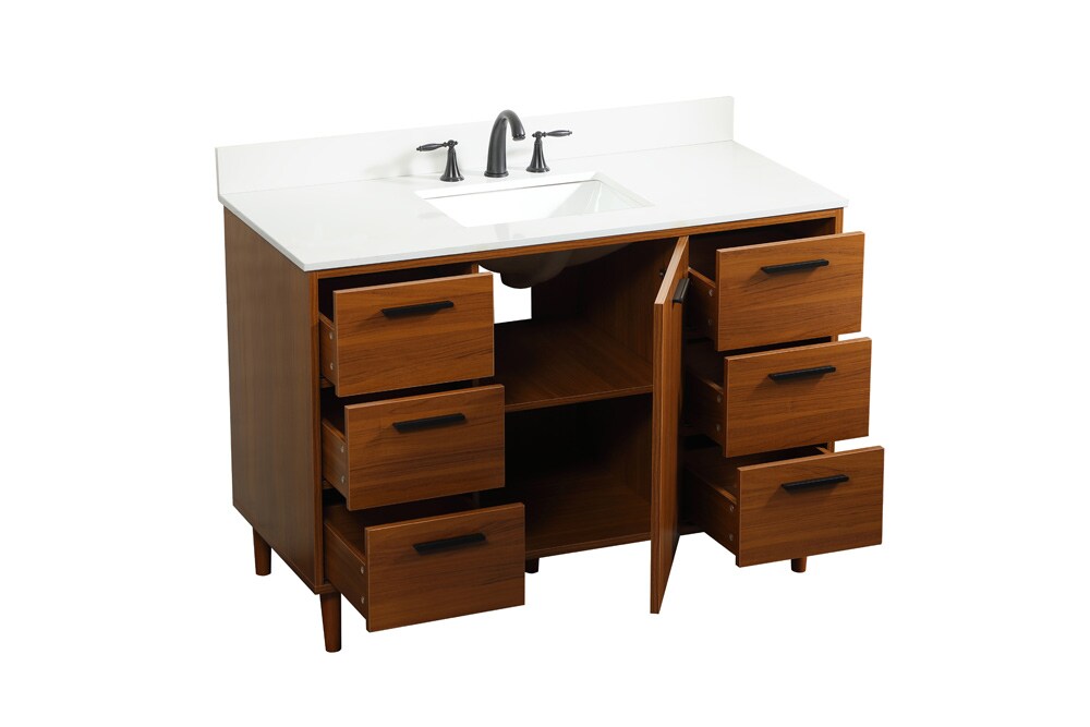 Elegant Furniture & Lighting - Baldwin 48 inch bathroom vanity in Teak with backsplash - VF47048MTK-BS veiw 16
