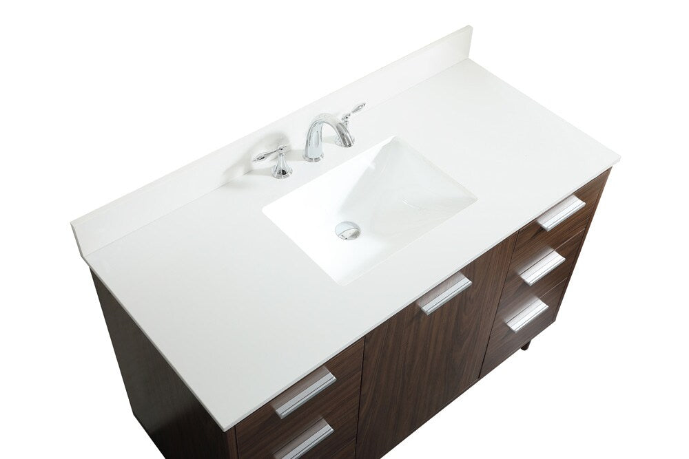 Elegant Furniture & Lighting - Baldwin 48 inch bathroom vanity in Walnut with backsplash - VF47048MWT-BS veiw 3