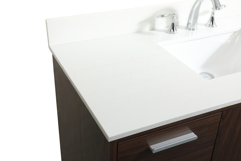 Elegant Furniture & Lighting - Baldwin 48 inch bathroom vanity in Walnut with backsplash - VF47048MWT-BS veiw 4