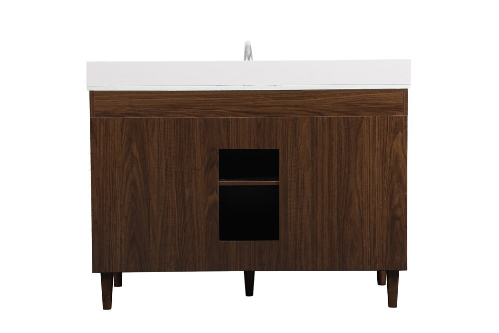 Elegant Furniture & Lighting - Baldwin 48 inch bathroom vanity in Walnut with backsplash - VF47048MWT-BS veiw 8