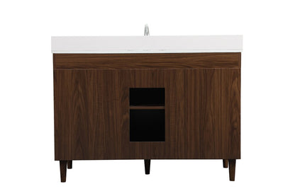 Elegant Furniture & Lighting - Baldwin 48 inch bathroom vanity in Walnut with backsplash - VF47048MWT-BS veiw 8