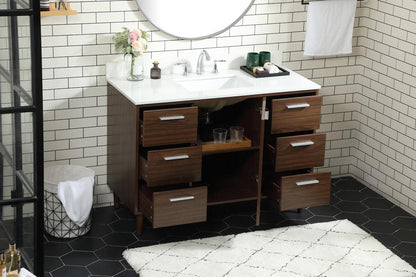 Elegant Furniture & Lighting - Baldwin 48 inch bathroom vanity in Walnut with backsplash - VF47048MWT-BS veiw 10