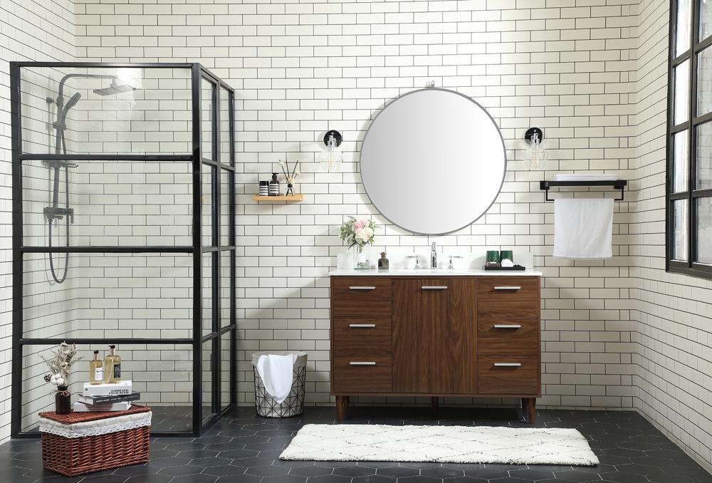 Elegant Furniture & Lighting - Baldwin 48 inch bathroom vanity in Walnut with backsplash - VF47048MWT-BS veiw 11