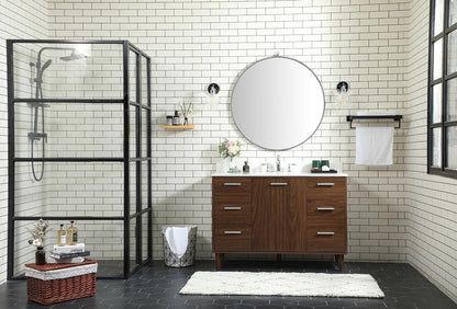 Elegant Furniture & Lighting - Baldwin 48 inch bathroom vanity in Walnut with backsplash - VF47048MWT-BS veiw 11