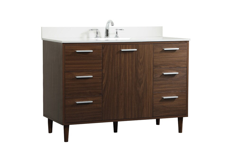 Elegant Furniture & Lighting - Baldwin 48 inch bathroom vanity in Walnut with backsplash - VF47048MWT-BS veiw 14